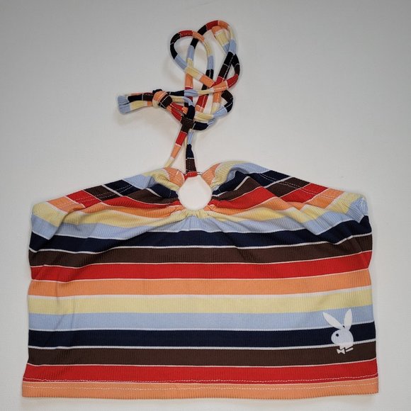 Playboy Striped Tank Tube Top Size Small - Picture 2 of 5